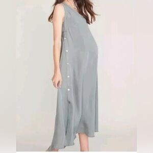 HATCH Maternity Linnea Sleeveless Midi Dress in Sage Green